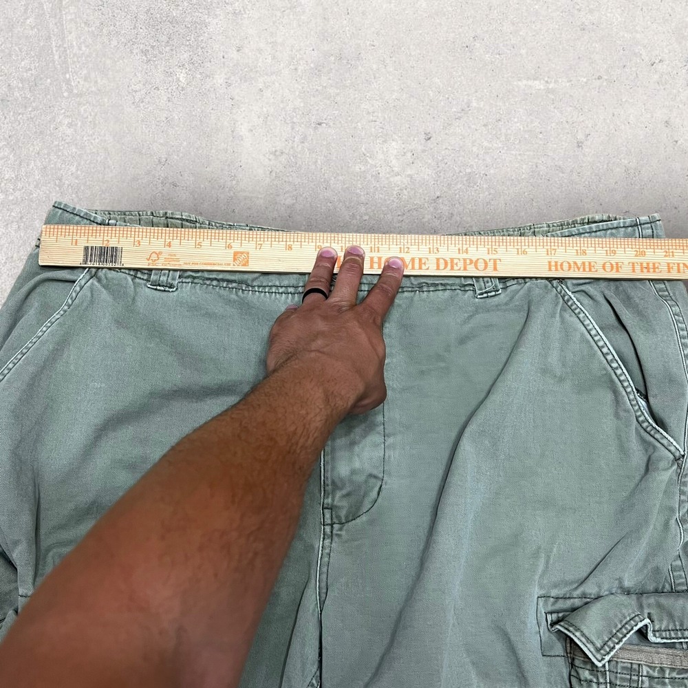 Vintage Paratrooper Cargo Shorts Men 42 Green‎ 10" Utility Hiking Military Heavy - Picture 5 of 15